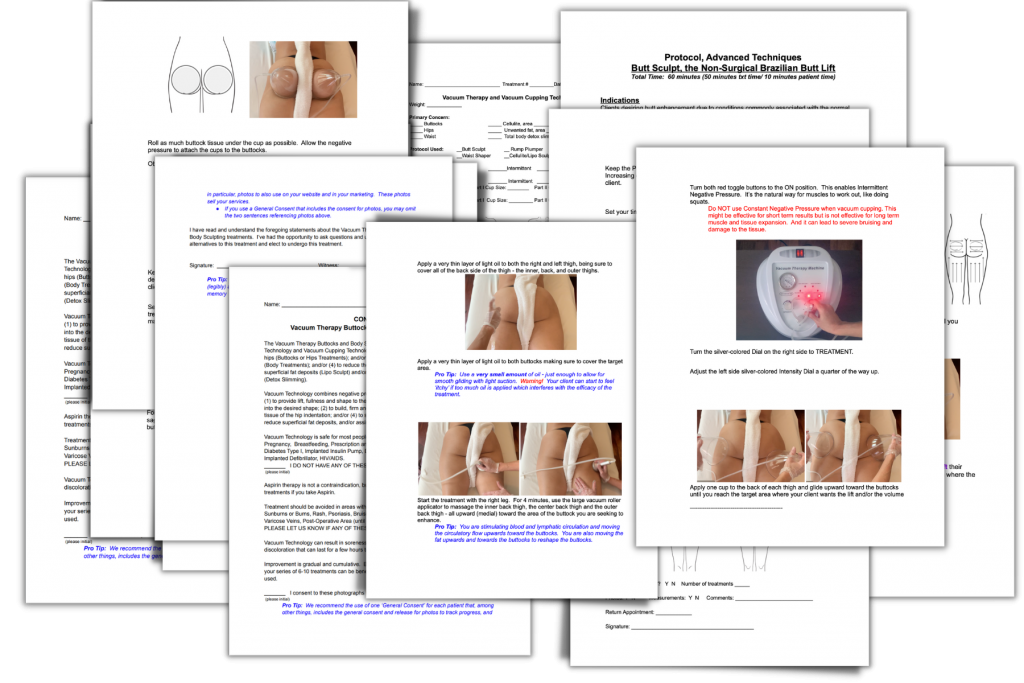 handouts containing protocols, consents and forms for BBL Certification course