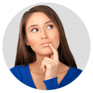 woman with her finger to the side of her lip thinking about getting certified in body contouring