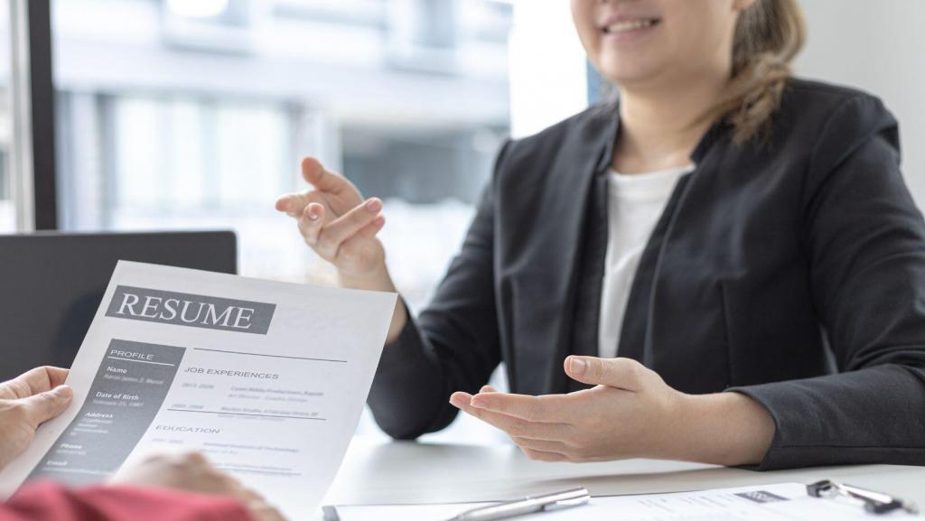 woman being interviewed for a job