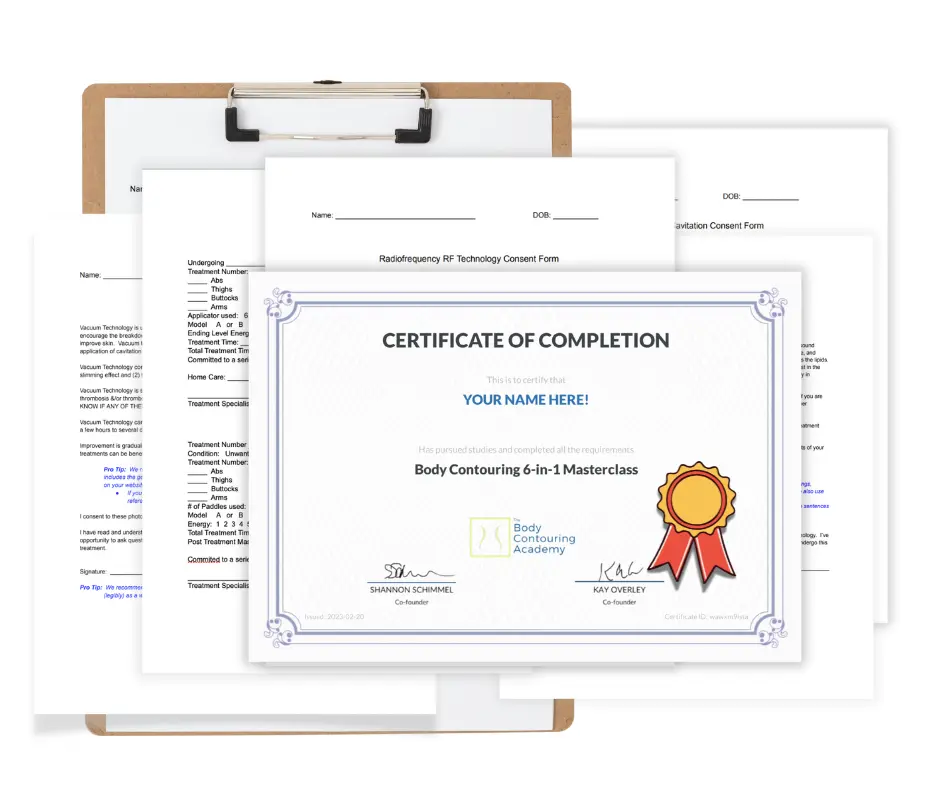 body contouring 6in1 certification downloads